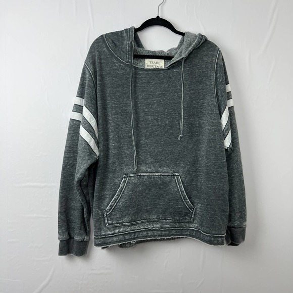 trade heritage Tops Trade Heritage Gray Pullover Hoodie Poshmark